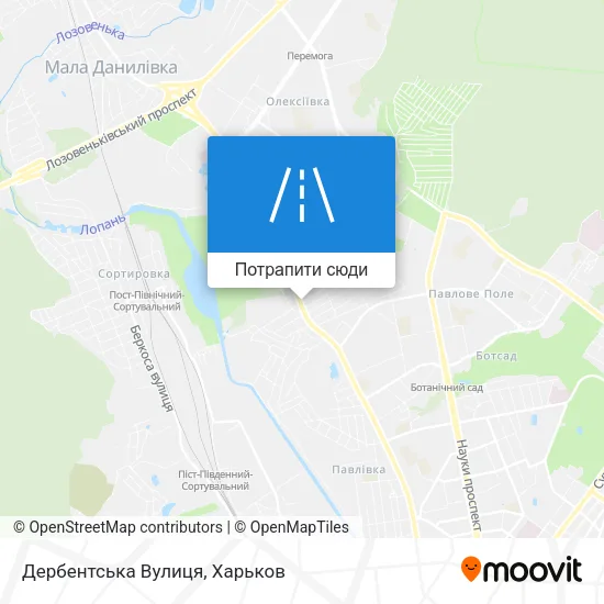 Карта Дербентська Вулиця