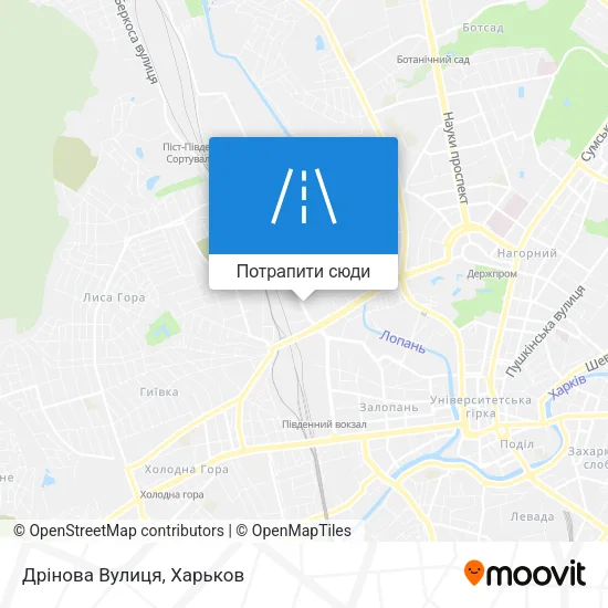 Карта Дрінова Вулиця