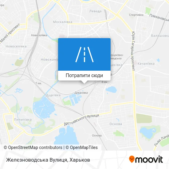 Карта Желєзноводська Вулиця
