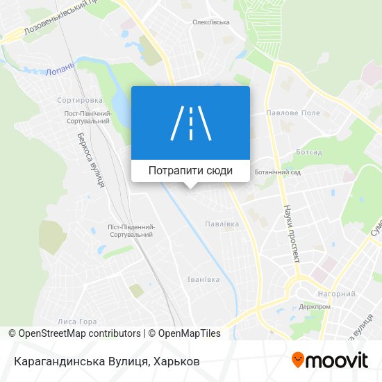 Карта Карагандинська Вулиця