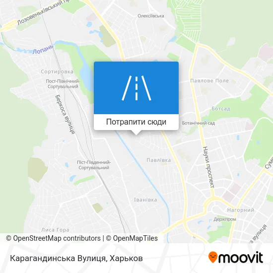 Карта Карагандинська Вулиця