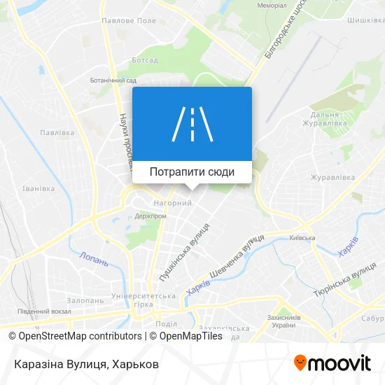 Карта Каразіна Вулиця