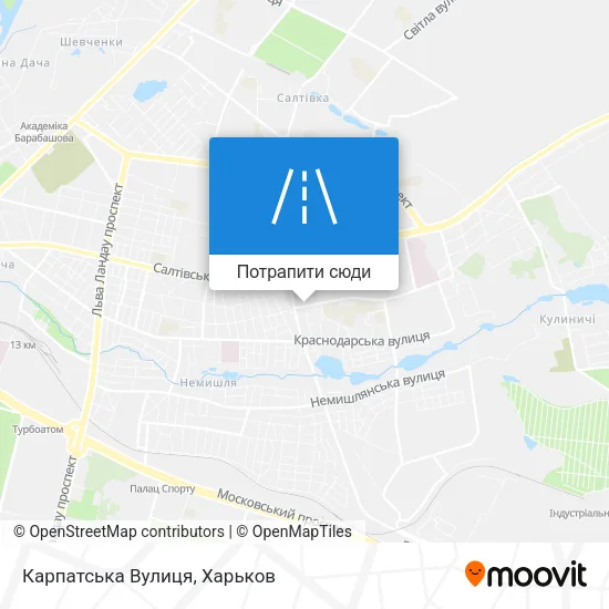 Карта Карпатська Вулиця