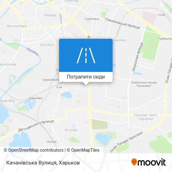 Карта Качанівська Вулиця