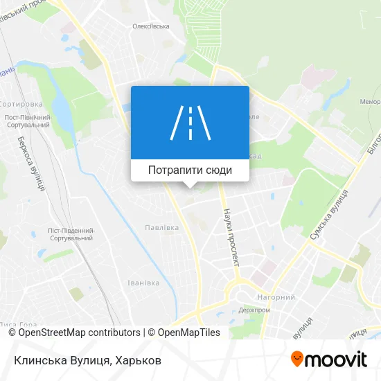Карта Клинська Вулиця