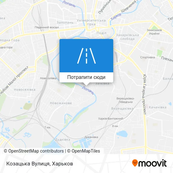 Карта Козацька Вулиця