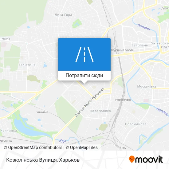 Карта Козюлінська Вулиця