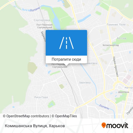 Карта Комишанська Вулиця