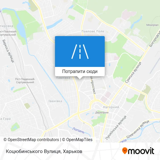 Карта Коцюбинського Вулиця
