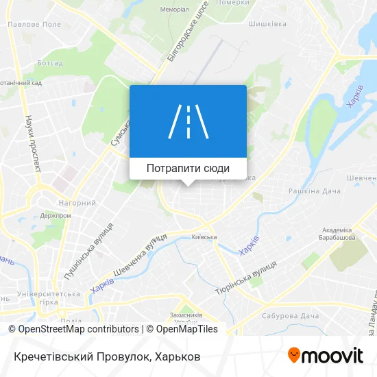 Карта Кречетівський Провулок