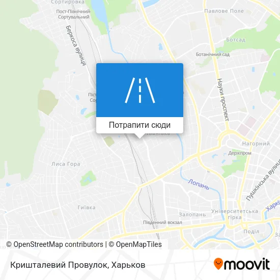 Карта Кришталевий Провулок