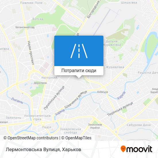 Карта Лермонтовська Вулиця