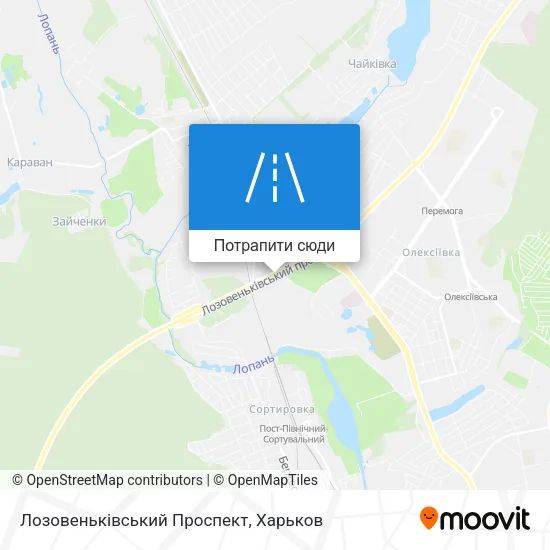 Карта Лозовеньківський Проспект