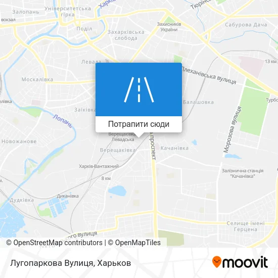 Карта Лугопаркова Вулиця