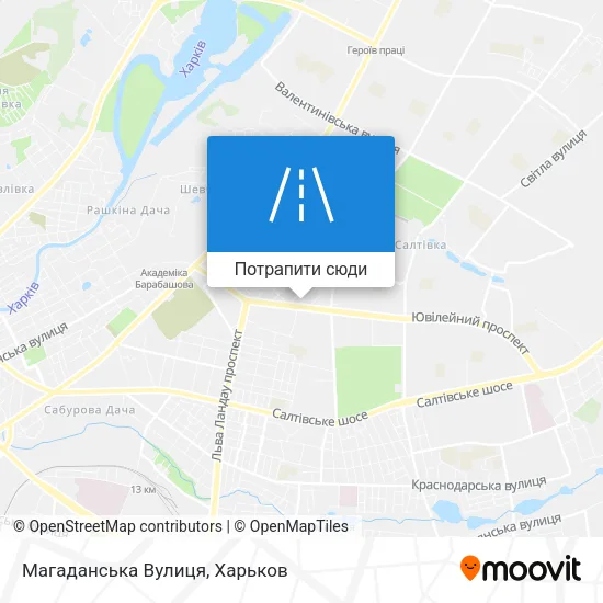 Карта Магаданська Вулиця