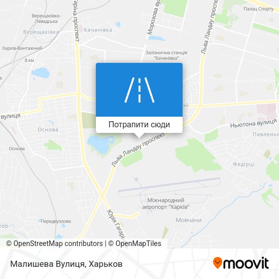 Карта Малишева Вулиця