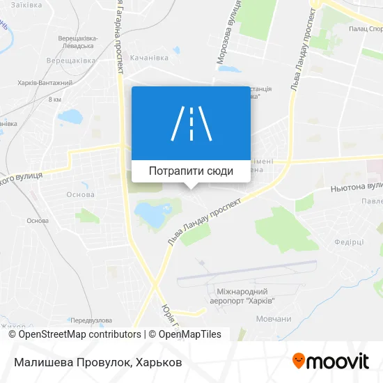 Карта Малишева Провулок