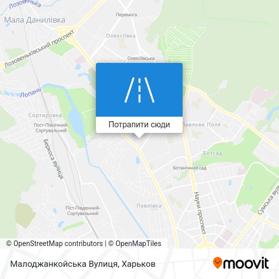 Карта Малоджанкойська Вулиця
