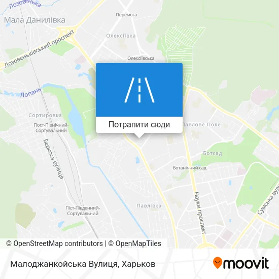 Карта Малоджанкойська Вулиця