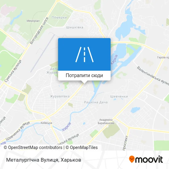 Карта Металургічна Вулиця