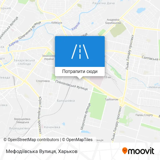 Карта Мефодіївська Вулиця