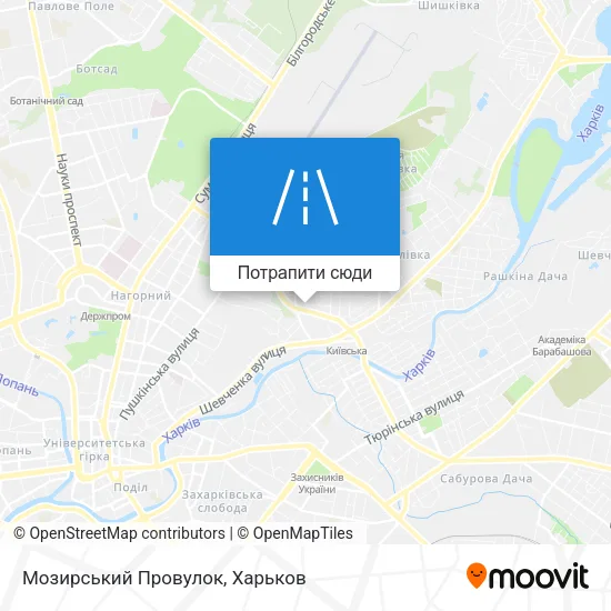 Карта Мозирський Провулок