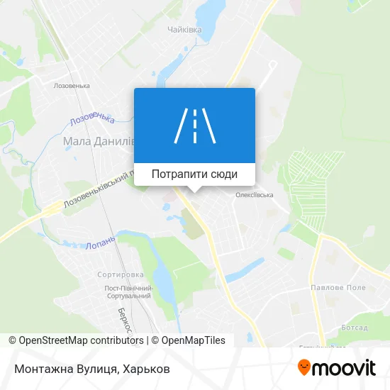 Карта Монтажна Вулиця