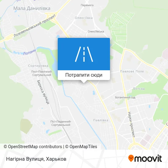 Карта Нагірна Вулиця