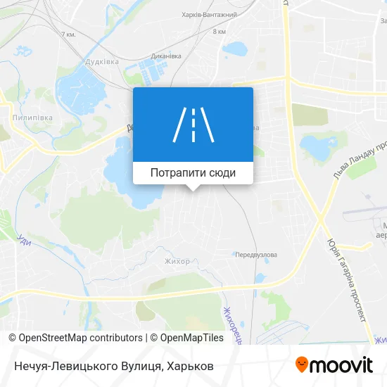 Карта Нечуя-Левицького Вулиця