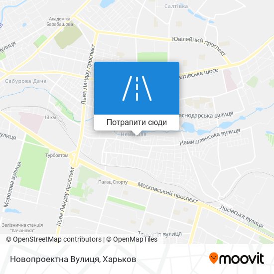 Карта Новопроектна Вулиця
