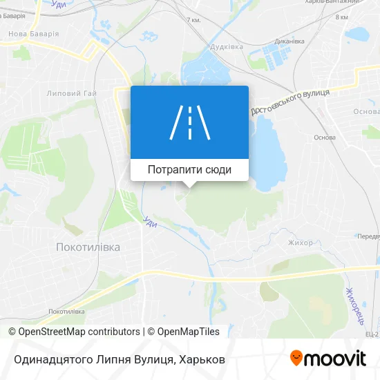 Карта Одинадцятого Липня Вулиця