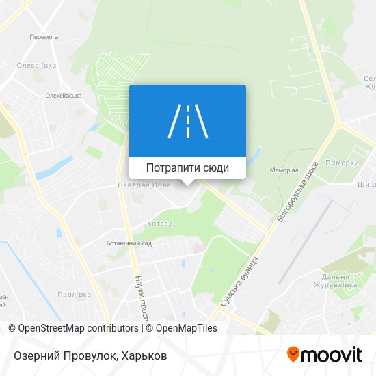 Карта Озерний Провулок