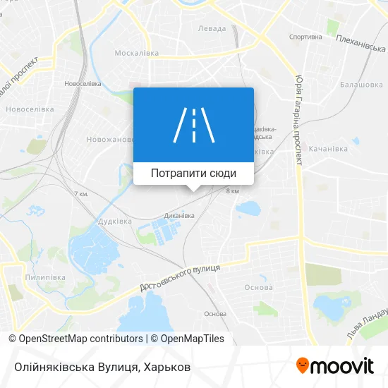 Карта Олійняківська Вулиця