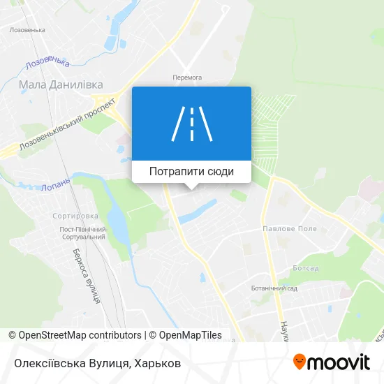 Карта Олексіївська Вулиця