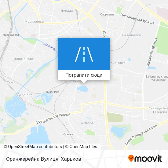 Карта Оранжерейна Вулиця