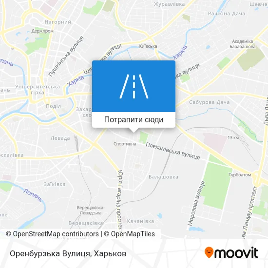 Карта Оренбурзька Вулиця