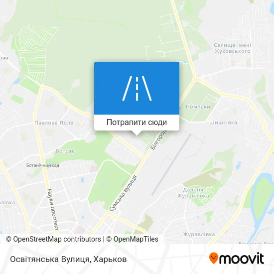 Карта Освітянська Вулиця