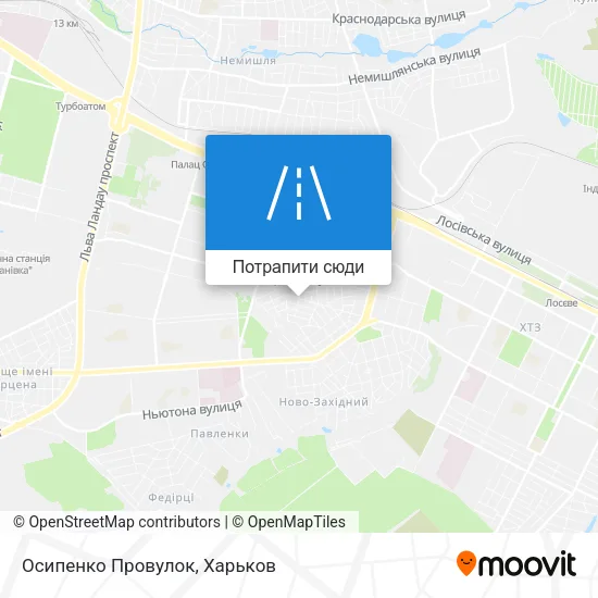 Карта Осипенко Провулок