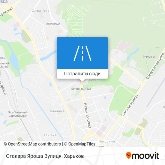 Карта Отакара Яроша Вулиця