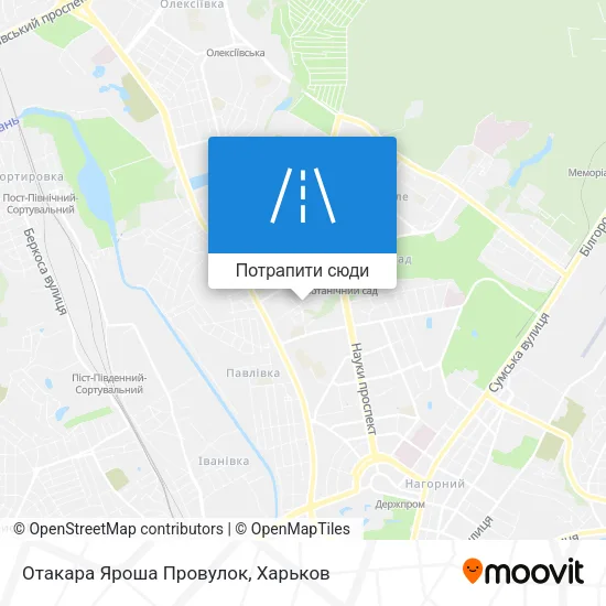 Карта Отакара Яроша Провулок
