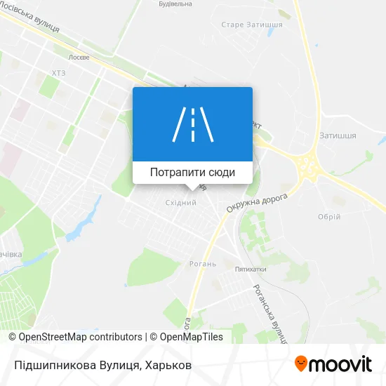 Карта Підшипникова Вулиця