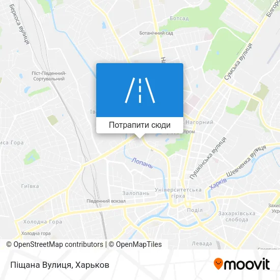 Карта Піщана Вулиця