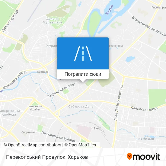 Карта Перекопський Провулок