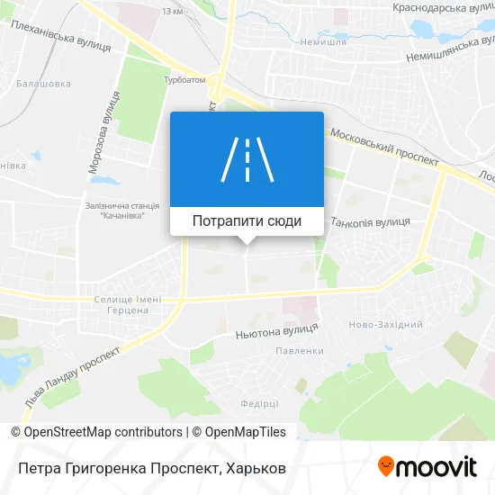 Карта Петра Григоренка Проспект