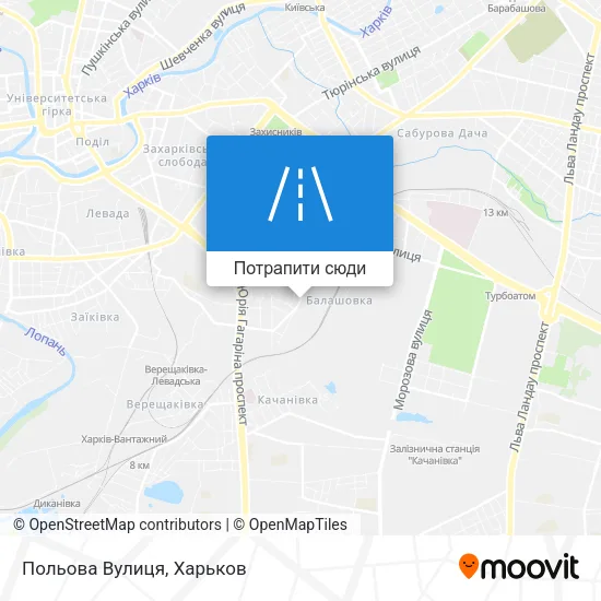 Карта Польова Вулиця