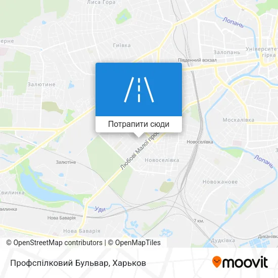 Карта Профспілковий Бульвар