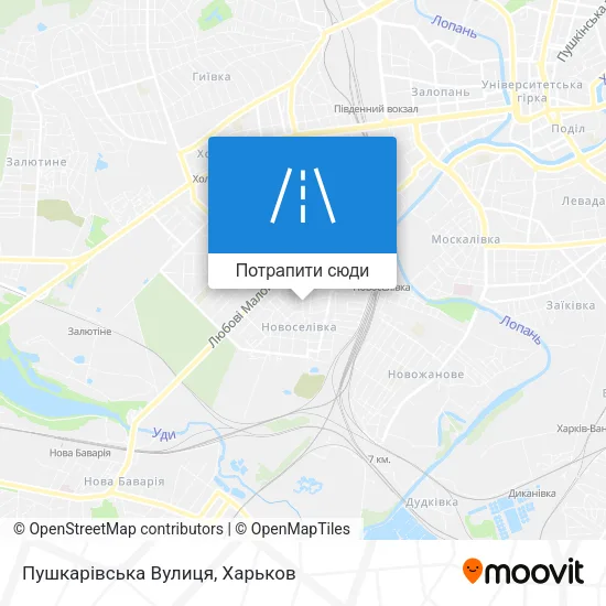 Карта Пушкарівська Вулиця