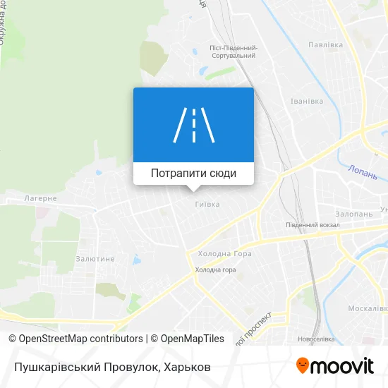 Карта Пушкарівський Провулок