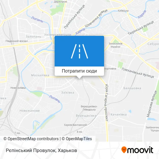 Карта Рєпінський Провулок