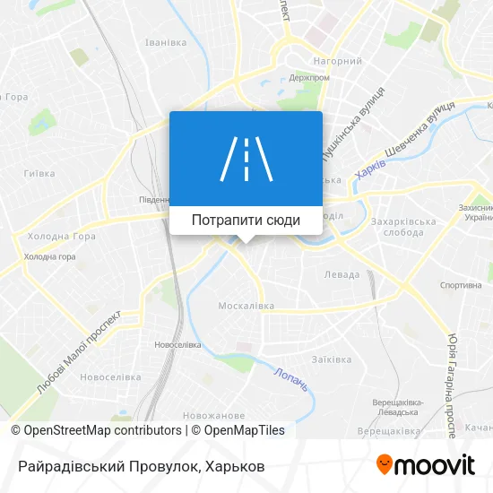 Карта Райрадівський Провулок
